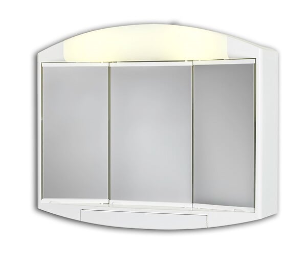 MP GLASS - Armoire de toilette lumineuse - 3 portes - P15.5xl59xH49cm - large