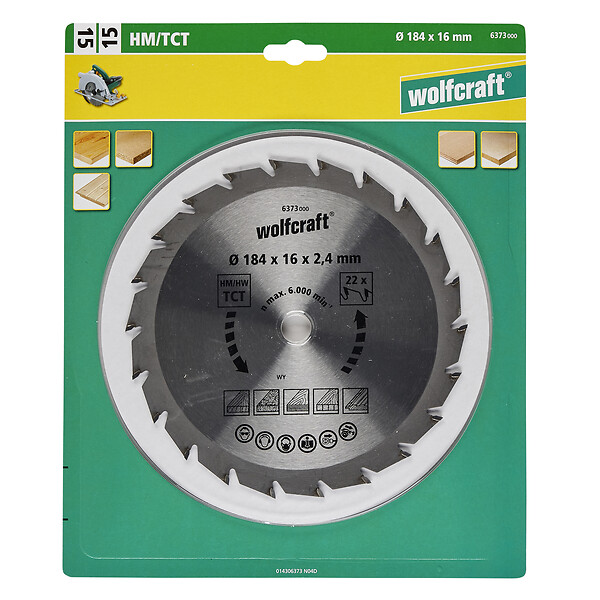 WOLFCRAFT - Lame de scie circulaire D184 - 22 Dents WOLFCRAFT - large