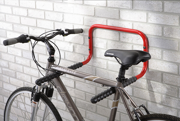 MOTTEZ - Support mural 2 vélos - Acier époxy - Rouge - 50Kg - large