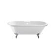 PLANETE BAIN - Baignoire ilot Charly blanche avec pieds patte d 'aigle chrome - vignette