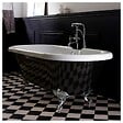 PLANETE BAIN - Baignoire îlot Charly noire avec pieds patte d'aigle chrome - vignette