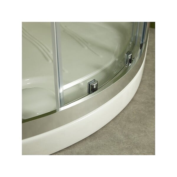 PLANETE BAIN - Porte de douche coulissante accès d'angle circulaire 90x90x190 cm radius 550mm aluminium chromé verre securit 6 mm - Philippe - large