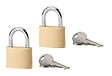 COTEKA - Lot de 2 cadenas laiton 35mm anse acier 4 clés - vignette