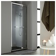 PLANETE BAIN - Porte de douche pivotante 90x195 cm inox chromé verre de sécurité 10 mm anticalcaire réversible - vignette