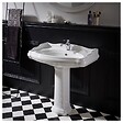 PLANETE BAIN - Lavabo colonne rétro 80 cm en céramique blanc - vignette