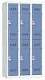P.HENRY - Vestiaire 3 colonnes - 2 cases - Gris perle et bleu - vignette