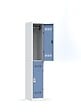 P.HENRY - Vestiaire 1 colonne - 2 cases - Gris perle et bleu - vignette