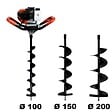 GT GARDEN - Tarière thermique 52 cm3, 3 CV + lot de 3 mèches (100, 150 et 200 mm) - vignette