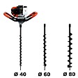 GT GARDEN - Tarière thermique 52 cm3, 3 CV + lot de 3 mèches (40, 60 et 80 mm) - vignette