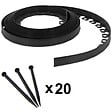GT GARDEN - Bordure de jardin flexible noire - 5 cm x 10 mètres avec 20 piquets d'ancrage - vignette