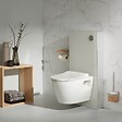 PLANETE BAIN - Pack WC suspendu avec bâti Verre blanc + Cuvette suspendue sans bride et abattant slim - vignette