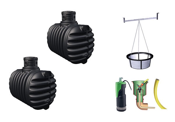 GARANTIA - Kit confort 4Rain avec pompe immergée - 5300L - large