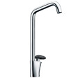ESSEBAGNO - Galet mitigeur lavabo bec haut chrome poignée façon pierre - vignette