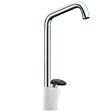 ESSEBAGNO - Galet mitigeur lavabo bec haut blanc chrome poignée façon pierre - vignette
