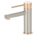 ESSEBAGNO - Envol mitigeur lavabo bas façon inox et or rose - vignette