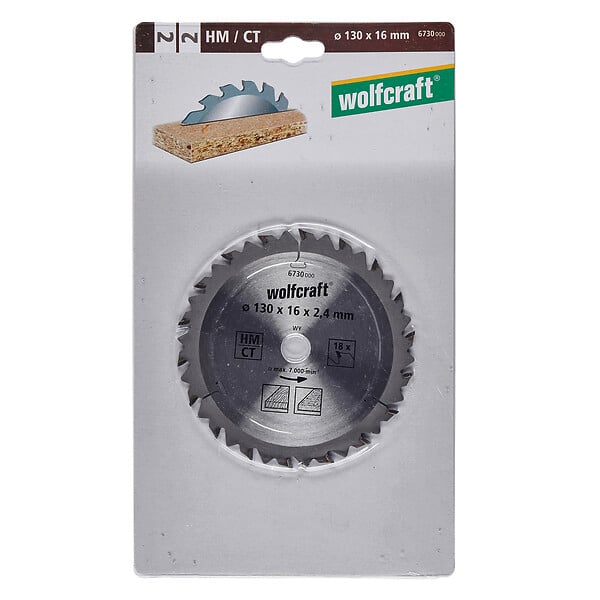 WOLFCRAFT - 1Lame scie circ. CT 18 dts D130x16mm - large