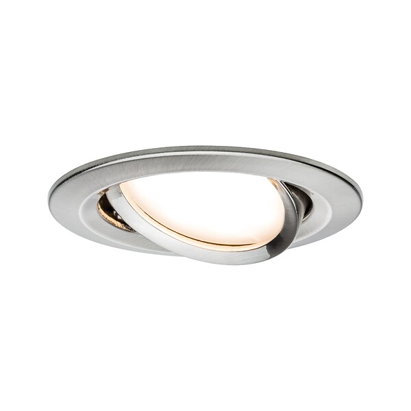 PAULMANN - Kit enc PAULMANN Nova Coin rond orient. LED 1x6.5W 2700K Acier brossé - large