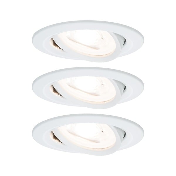 PAULMANN - Kit enc Nova orient. LED 2700K GU10 5- 1mm Blc dépoli-Alu - large
