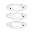PAULMANN - Kit enc Nova orient. LED 2700K GU10 5- 1mm Blc dépoli-Alu - vignette