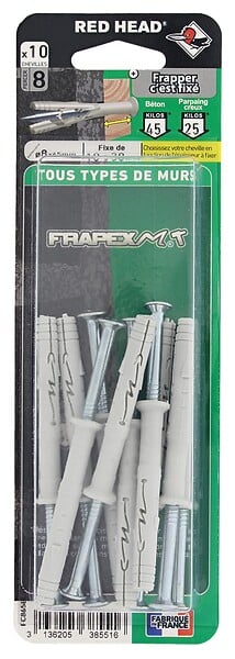 RED HEAD - Blister de 10 chevilles Frapex M 8x65mm - large