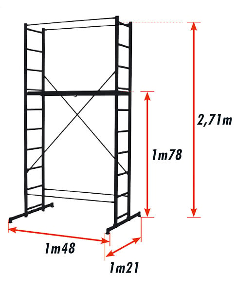 CENTAURE - Échafaudage roulant aluminium B4 Centaure - 4 m - large
