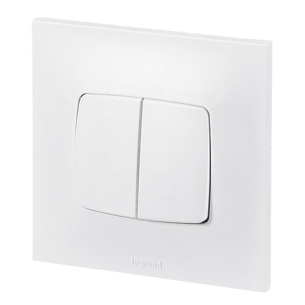 LEGRAND - Double poussoir Neptune 6A - Blanc - large