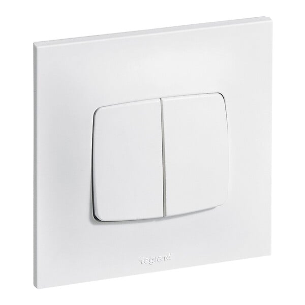 LEGRAND - Double poussoir Neptune 6A - Blanc - large