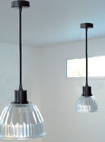 TIBELEC - Monture metal blanc e27 60w max & fil tissu blanc - large