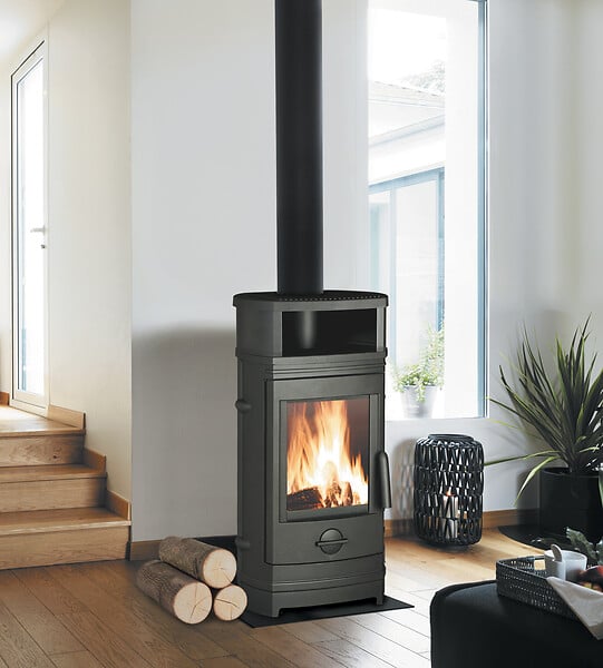 INVICTA - Poêle à bois Treville - Fonte - Anthracite - 8kW - large