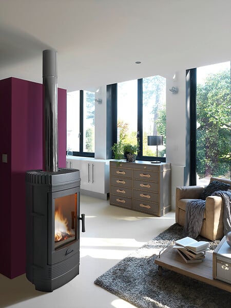 INVICTA - Poêle à bois fonte Gomont - 12kW - Anthracite - large