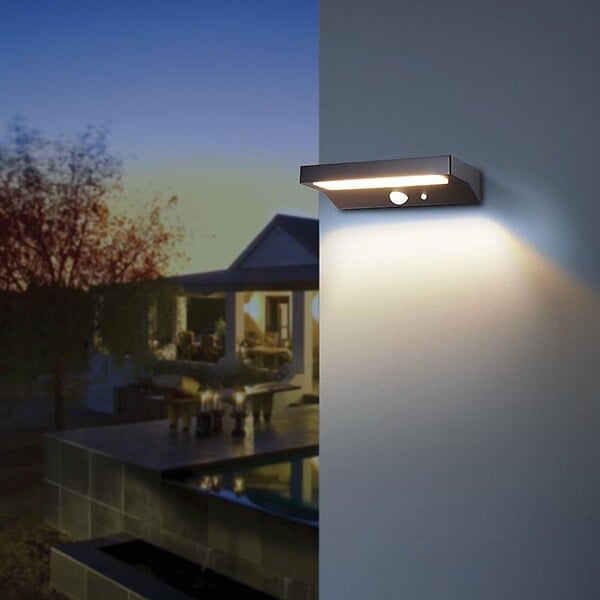 LUMIHOME - Applique solaire LED Pulsar - Noir - 600lm - large