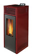 INVICTA - Poêle à granulés Nola 7 - Acier - Rouge - 7kW - vignette