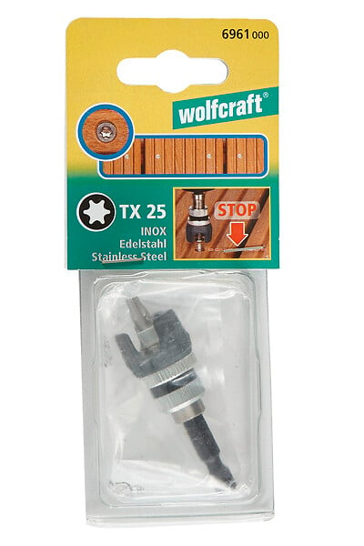 WOLFCRAFT - Porte-embout à butée + embout Torx TX 25 inox - large