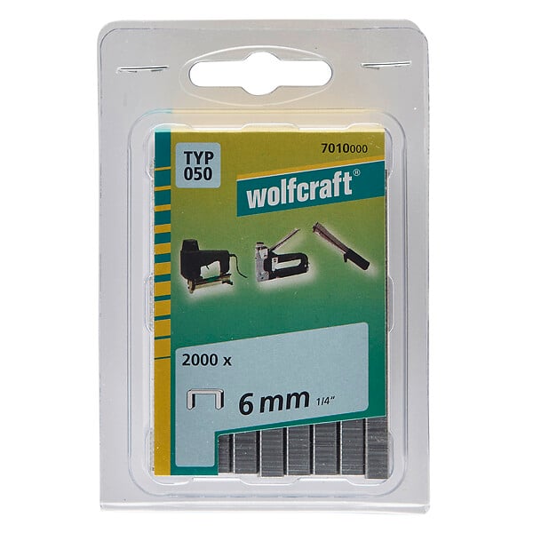 WOLFCRAFT - Agrafes acier trempé Type 050 6mm - large