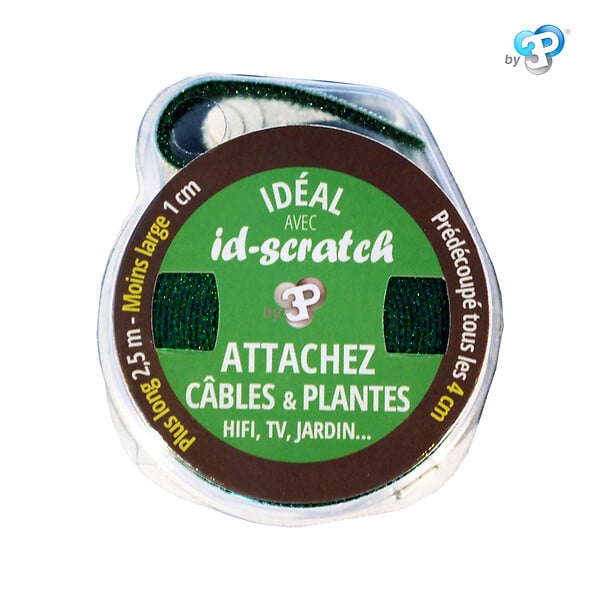 ID-SCRATCH - Bande scratch auto-agrippante ID-SCRATCH vert 1 cm x 2.5 m - large