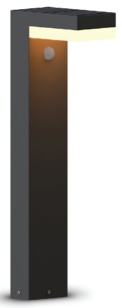 LUMIHOME - Borne solaire Venus 70cm Noire - Acier inoxydable - 600lm - large