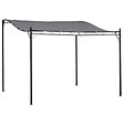 OUTSUNNY - Pergola tonnelle de jardin auvent 2,97 x 2,97 m adossable métal noir polyester anti-UV gris - vignette