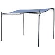 OUTSUNNY - Pergola tonnelle de jardin auvent 2,97 x 2,97 m adossable métal noir polyester anti-UV gris - vignette
