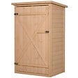 OUTSUNNY - Armoire abri de jardin remise pour outils - grande porte verrouillable loquet - 2 étagères - toit bitumé incliné bois de sapin pré-huilé - vignette