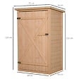 OUTSUNNY - Armoire abri de jardin remise pour outils - grande porte verrouillable loquet - 2 étagères - toit bitumé incliné bois de sapin pré-huilé - vignette