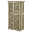 OUTSUNNY - Armoire de jardin abri jardin remise pour outils sur pied dim. 79L x 42l x 160H cm 2 étagères portes persiennes toit bitumé étanche bois pin autoclave gris - vignette
