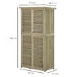 OUTSUNNY - Armoire de jardin abri jardin remise pour outils sur pied dim. 79L x 42l x 160H cm 2 étagères portes persiennes toit bitumé étanche bois pin autoclave gris - vignette
