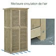 OUTSUNNY - Armoire de jardin abri jardin remise pour outils sur pied dim. 79L x 42l x 160H cm 2 étagères portes persiennes toit bitumé étanche bois pin autoclave gris - vignette