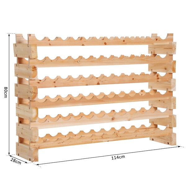 HOMCOM - Homcom Étagère À Bouteilles Casier À Vin Range Bouteilles Horizontal 6 Niveaux 72 Bouteilles Max. Dim. 114l X 28l X 80h Cm Bois De Pin Massif - large
