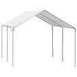 OUTSUNNY - Carport auvent pour voiture 5,95L x 2,90l x 2,60H m acier galvanisé robuste PE haute densité blanc - vignette
