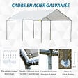 OUTSUNNY - Carport auvent pour voiture 5,95L x 2,90l x 2,60H m acier galvanisé robuste PE haute densité blanc - vignette