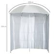 OUTSUNNY - Parasol de plage Ø 2,2 x 2,2H cm protection UPF 50 + sac transport, sardines et lestage intégrés crème - vignette