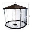 OUTSUNNY - Moustiquaire cylindrique pour parasol 3 m diamètre avec fermeture éclair et lestage noir - vignette
