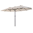 OUTSUNNY - Parasol de jardin XXL parasol grande taille 4,6L x 2,7l x 2,4H m ouverture fermeture manivelle acier polyester haute densité crème - vignette