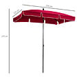 OUTSUNNY - Parasol rectangulaire inclinable alu acier polyester haute densité diamètre 2 m rouge - vignette